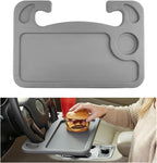 Car Steering Wheel Desk, 2 in 1 Multipurpose Auto Seat Stand Tray for Food Drink Laptop, Portable Double Sided Vehicle Steering Wheel Table for Eating & Work, Car Accessories (Gray) by Unknown