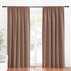 RYB HOME Large Blackout Curtains for Bedroom Living Room 84 inches Long | Thermal Insulated, Privacy, Drapes for Large Window, Triple-weave Fabric, For Better Sleep, W70 x L84, Mocha, 2 Panels by RYBHOME