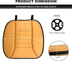 Car Seat Cushion, 1.2" Thick Comfort Memory Foam Auto Seat Pad with Non Slip Bottom, Breathable Driver Seats Pillow Pressure Relief Chair Cushion for Vehicle Office Home (Orange) - Image 2