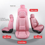 Front Seat Covers,2PCS Seat Covers Full Coverage Leather Seat Cover | Seat Covers Pink,Leather Car Seat Covers,2PCS Front Car Seat Protector For SUV Sedan Truck For Families,Pets,Commuter - Image 6