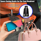 Car Seat Back Double Hooks for Headrest, Leather Car Back Seat Hooks for Purse and Bags, Upgraded 2 in 1 Purse Hook for Car Seat, Universal Vehicle Headrest Hangers for Car, Home (Black, 2PCS) - Image 4