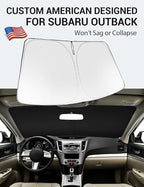 Proadsy Custom Fit Car Windshield Sun Shade for 2010-2014 Subaru Outback | 240T Heat Shield, Drops Temp 54°F, Blocks 99% UV, Prevents Dashboard Cracking, Summer Parking & Beach Trips, Easy Twist-Fold - Image 2