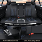 FLORICH Leather Seat Covers for Cars, Car Seat Cover Full Set Luxury Faux Leather Waterproof Seat Cover Full Coverage Seat Protector Universal Fit for Most Cars SUV Trucks, Black&Blue Line - Image 4