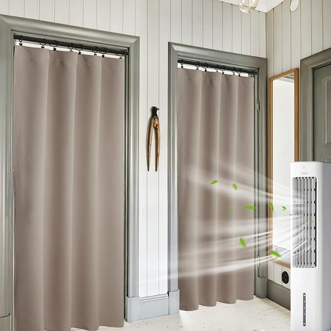 RYB HOME Blackout Curtains for Bedroom Living Dining Room 84 inches Long | Privacy Protection, Thermal Insulated, Sunlignt Heat Blocking, Drapes for Nursery Rental Room, W42 x L84, Sand, 2 Panels by RYBHOME