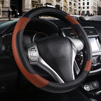 Leather Car Steering Wheel Cover, Universal Fit for Most Cars, Brown | Microfiber Leather,Non-Slip Breathable Auto Steering Wheel Protector by Szttswamp
