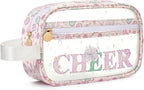 COSHAYSOO Clear CHEER Makeup Bag Cheerleader Team Gifts Cheerleading Hair Skincare Cosmetic Accessories Organizer for College Women Teen Girls, Small Waterproof Travel Pouch for Purses Backpack Tote by COSHAYSOO