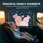Magnetic Car Window Shade for Baby, Cartoon Pattern Automotive Side Window Blackout Curtain, Vehicle Sun Shade UV Privacy Protection Heat Blocking Cover, Universal Fit (Rabbit) - Image 4