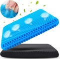 KYSMOTIC Large Gel Seat Cushion for Long Sitting (Large & Thick), Soft & Breathable, Gel Cushion for Wheelchair Reduce Sweat, Chair Cushion for Office Chair (Black Cover) | Gel Cushion for Wheelchair, Soft & Breathable, Gel Chair Cushion for Hip Pain, ... by KYSMOTIC