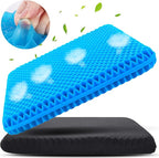 KYSMOTIC Large Gel Seat Cushion for Long Sitting (Large & Thick), Soft & Breathable, Gel Cushion for Wheelchair Reduce Sweat, Chair Cushion for Office Chair (Black Cover) | Gel Cushion for Wheelchair, Soft & Breathable, Gel Chair Cushion for Hip Pain, ... by KYSMOTIC