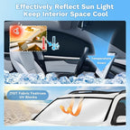 KUST Car Window Shades for Honda Pilot 2023-2025 2026 Windshield Sun Shade Side Window Cover UV Block Privacy Protection Accessories for Camping Blackout Rear Back Full Set 8PCS - Image 3