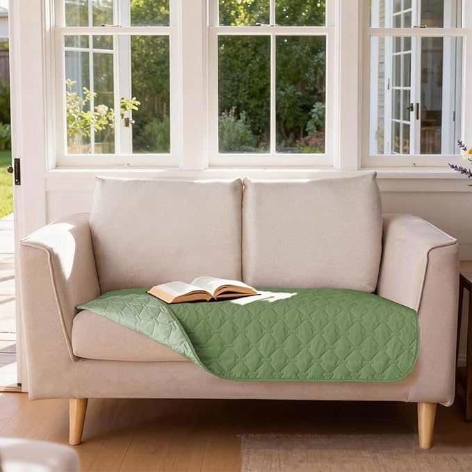 gogobunny 100% Double-Sided Waterproof Dog Bed Cover Pet Blanket Sofa Couch Furniture Protector for Puppy Large Dog Cat, Reversible (32x53 Inch (Pack of 1), Dark Green/Light Green) - Image 3