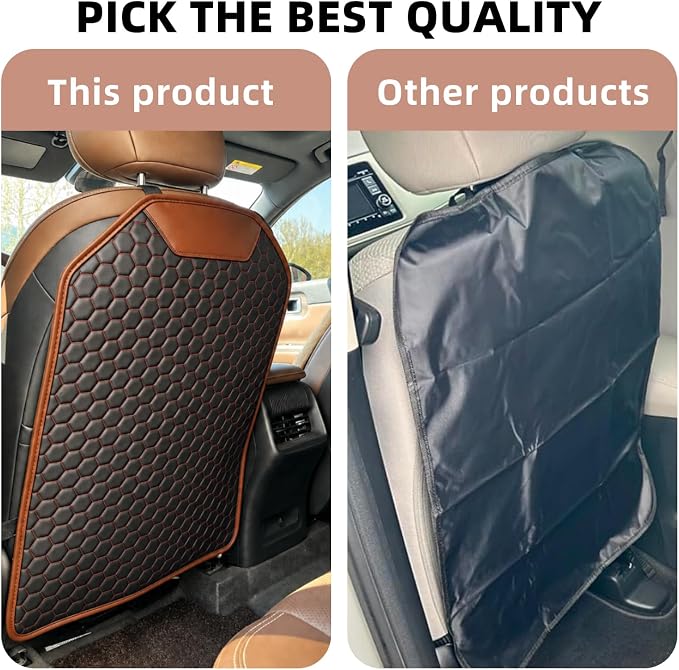 Car Seat Back Protector, Waterproof Faux Leather Kick Mat, Red, 1 Pack | Wide-Coverage Protection with an Easy-Clean Faux Leather Surface - Image 8