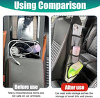 2PCS Car Seat Storage Hanging Bag, Car Seat Side Organizer, Multifunctional Cars Mesh Net Pocket, Multi-Pocket Seats Side Storage Interior Accessories Universal for Car SUV (Ivory White, 2PCS) - Image 5