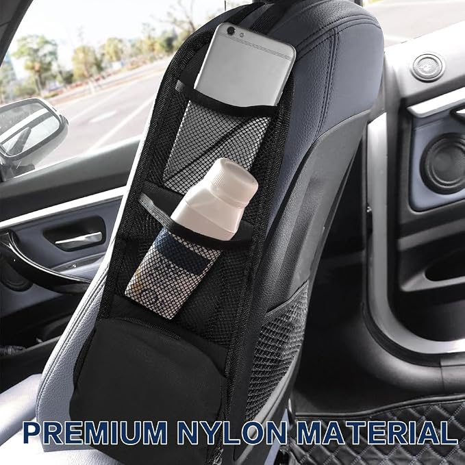 2PS Car Seat Side Organizer, Auto Seat Storage Hanging Bag, Multifunctional Vehicle Mesh Pocket Hold, Car Accessories Car Organizer Can Hold Phone, Wallet, Glasses for Most Cars - Image 7
