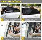 Car Window Shades for Baby, 2 Pack Car Sun Shade for Baby Kids Adults Pet, Large Size Mesh Covers Rear Side Sun Shades for SUV MPV Block UV Rays & Privacy Protection(42"x23") - Image 6