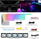 Dreamcolor Acrylic Interior Car LED Strip Light with Wireless APP, RGB 6 in 1 with 175 inches 600 LEDs Fiber Optic Car Ambient Lighting Kits, Sound Active Function LED Strip for Car Accessories - Image 2