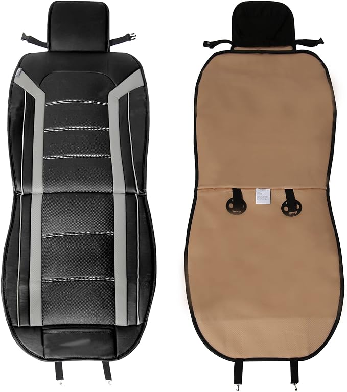 FH Group Front Set Faux Leather Car Seat Cushions - 2 Pack Seat Covers for Cars Trucks SUV, Waterproof, Universal Fit Seat Covers, Red/Black - Image 10