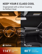 Proadsy Custom Fit 2010-2016 Benz E Class Windshield Sun Shade, Blocks Heat | 240T Heat Shield, Drops Temp 54°F, Blocks 99% UV, Prevents Dashboard Cracking, Summer Parking & Beach Trips, Easy Twist-Fold - Image 3