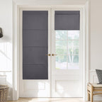 NICETOWN Grey Magnetic Blacktout Door Curtain for French Window Cover | Room Darkening, Thermal Insulated, Temporary, Roman Roll Up Shade for Glass, Front Back Kitchen Window, 1 Panel, W30 x L72 by NICETOWN