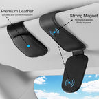 Sunglass Holder for Car Sun Visor, Magnetic Eyeglass Hanger Clip for Car Visor, Leather Car Glasses Mount, Car Interior Visor Accessories (Grey-1Pcs) - Image 3