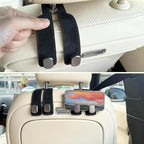2 Pack Black Headrest Hooks for Car, Heavy Duty Purse Hook Holder Universal Vehicle Storage Organizer for Purses Bags Accessories - Image 7
