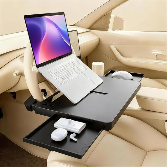 Steering Wheel Tray Table, Car Desk for Laptop, Multipurpose Car Food Tray for Eating and Working, Adjustable Car Tray with Anti-Slip Protective Adhesive for Car by Home