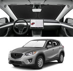 Custom Fit Windshield Sun Shade for Mazda CX5 2013-2016 | Blocks UV Rays and Sun Heat, Helps Reduce Interior Temperature, Protects Dashboard from Fading, Folds Easily for Storage by SLOGENTO