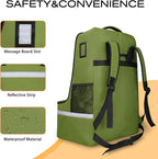 LARIPOP Car Seat Travel Bag for Airplane, Universal Gate Check Car Seat Bag, Padded Backpack with Waist Belt, Reflective Strips & Protective Feet, Fits Infant Convertible Booster Seats, Green - Image 3