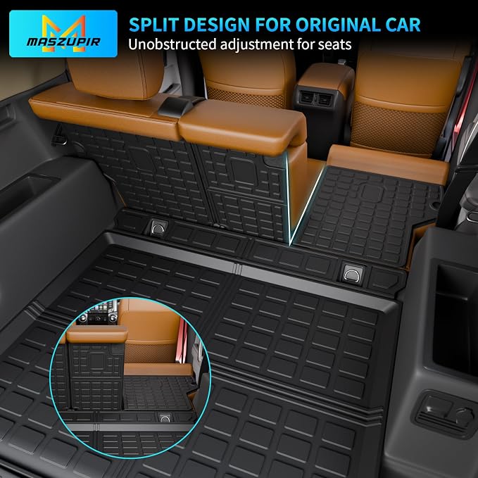 Cargo Mat & Backrest Mats for 2010-2024 Toyota 4Runner 5 Seat | Fit without Sliding Tray, Trunk Mat Cargo Liner TPE All Weather Back Seat Cover Protector 2023 Toyota 4 Runner Accessories - Image 5
