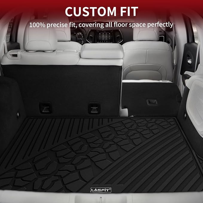 LASFIT Cargo Mat for Jeep Grand Cherokee WL 2022-2025 2026 5-Seat | Include 4xe, NOT for Grand Cherokee L, All Weather, TPE, Custom Fit, Trunk Mat, Cargo Liner, Black - Image 2