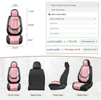 Coverado Seat Covers, Car Seat Covers Front Seats, Car Seat Cover, Car Seat Protector Waterproof, Car Seat Cushion Leather, Seat Covers Carseat Cover Universal Fit for Most Cars Black-Pink - Image 5