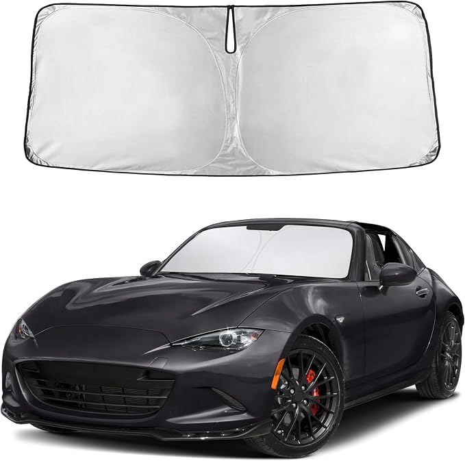 EcoNour Windshield Sunshade for Mazda MX5 Miata Convertible 2016-2024 2025 | Sun Visor for Front Windshield & Window Sun Shade Cover, UV Heat Blocker & Protector, Car Accessories by EcoNour
