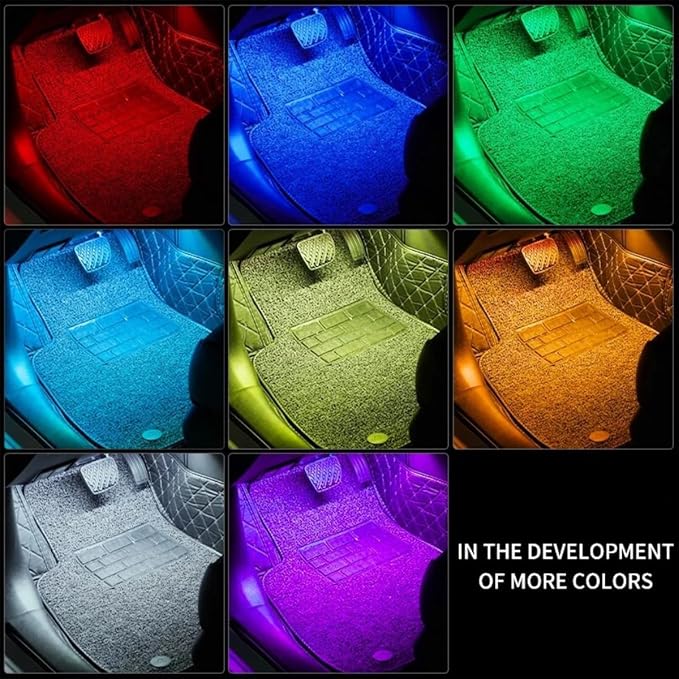 Car LED Light Strips, 4 in 1 8 Color Vehicle Interior Atmosphere Lamp with Ciagrette Lighter Adapter & Music Mode, Automotive Ambient Light Stripping, Universal Auto Accessories - Image 6