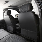 Chevy Silverado Seat Covers,Leather Seat Covers for GMC Sierra,Custom Fit 2007-2026 1500 2500HD 3500HD Crew Double Extended Regular Cab,LT LZT RST(Full Set,Black Blue) - Image 3