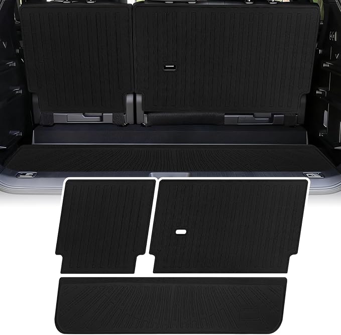 Cargo Liner Compatible with 2023-2025 2026 Toyota Sequoia Trunk Mat Cargo Mat Back Seat Cover Protector (Backrest Mats+Trunk Mat) by YEBOOCA