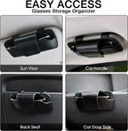 Sunglass Holder for Car Visor, Car Sunglasses Holder Leather, Eyeglasses Holder Glasses Storage Case Visor Accessories - Image 6
