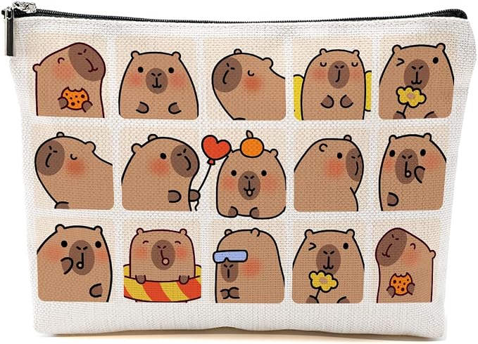 Cute Capybara Makeup Bag, Capybara Gifts for Women Cosmetic Bag | Travel Organizer Bags Makeup Pouch, Capybara Stuff Capybara Lovers Gifts for Bestie Girls Christmas birthday Gifts by Unknown