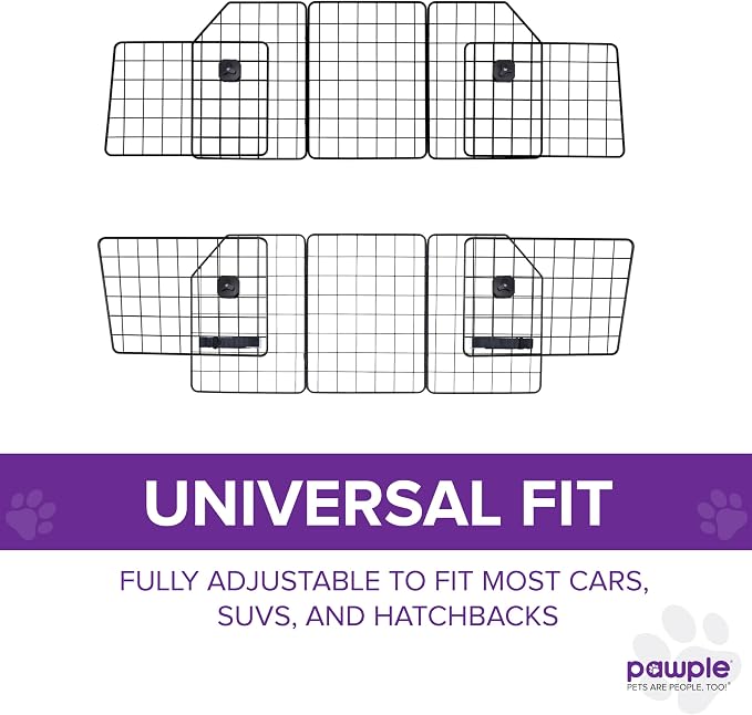 Pawple Dog Car Barrier for SUV's, Cars, Vehicles, & Trucks, Adjustable Large Pet Divider, Heavy-Duty Wire Mesh- Universal Fit - Image 3