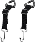 2 Pack Car Headrest Hooks, Heavy Duty Metal Purse Holders, Black | Adjustable Seat-back Organizers for Handbags, Grocery Bags and Accessories, Universal Fit for Front and Rear Seats by Unknown