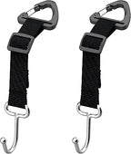 2 Pack Car Headrest Hooks, Heavy Duty Metal Purse Holders, Black | Adjustable Seat-back Organizers for Handbags, Grocery Bags and Accessories, Universal Fit for Front and Rear Seats by Unknown