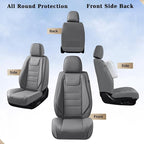 Coverado Car Seat Covers Full Set, Seat Covers for Cars, Car Seat Cover, Car Seat Protector Waterproof, Leather Car Seat Cushion, Universal Car Interior Covers Seat Protectors for Most Cars Gray - Image 8