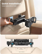 Lamicall Car Headrest Tablet Holder, 3 in 1 Extension Adjustable Arm | Tablet Car Mount for Back Seat, Gifts Road Trip Essentials for Kids, for 4.7-11" Devices, iPad Pro Air Mini, Galaxy, Fire HD - Image 6