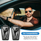 Sunglass Holder for Car, One-Handed Operation Auto Clamping Glasses Clip with Metal Clamp and Soft Scratch Resistant Sponge Pad for Sun Visor, Universal Car Visor Accessories (Gray, 2 Pack) - Image 6