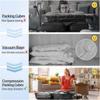 OlarHike 6 Set Compression Packing Cubes for Travel Essentials,Compressible Expandable Space Saver Bags for Organizing Clothes,Luggage Suitcase Garment Bags with Over 1000 pcs Mesh Holes(Black) - Image 4