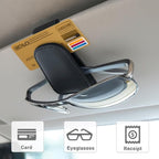 EldHus Sunglass Holder for Car Visor - 2 Pack Magnetic Car Glasses Holder Clip, Leather Eyeglass Holder for Car, Universal Vehicle Sunglasses Hanger Eyeglasses Mount, Black - Image 4