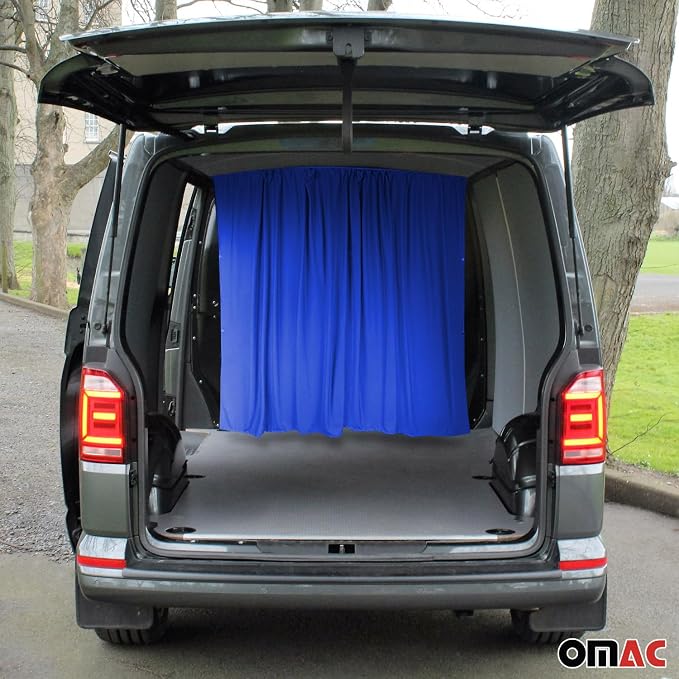 OMAC 54" x 71" Cab Divider Van Cabin Curtain Campervan Kit Dark Blue - Image 2