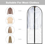 Dress Bags for Gowns Long, 65'' Garment Bags for Hanging Clothes, Suit Bag Cover for Storage and Travel (Clear) - Image 3