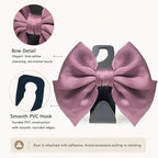 2-Pack Cute Bow Car Purse Hooks, Headrest Hangers, Leather pink | Cute bow hooks keep purses and bags organized within reach while saving space; fits most car headrests - Image 4