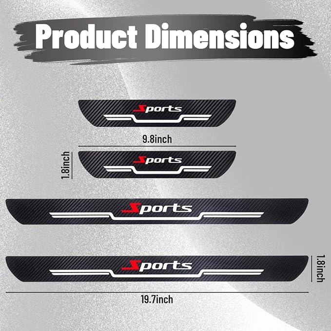 4PCS Car Door Sill Protector, Sport Carbon Fiber Anti-Slip Vehicle Door Edge Scratch Protection, Self-Adhesive Automotive Entry Guard Decoration Sticker, Universal for SUV RV Truck - Image 2