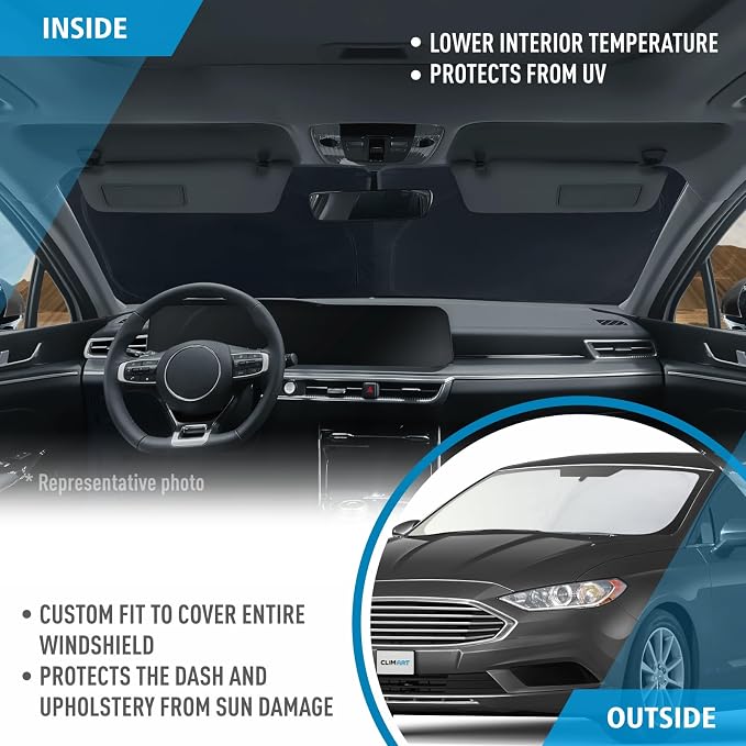 CLIM ART Windshield Sun Shade for Ford Fusion 2013-2020, Custom-Fit Foldable Car Sunshade, Vehicle Sun Protector, Front Auto Windshield Cover, Car Accessories - WS5032 - Image 5